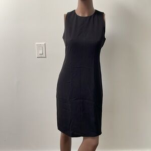 MM Lafleur Sleeveless Bodycon Pencil Dress Pockets Slit Work Office Black 4